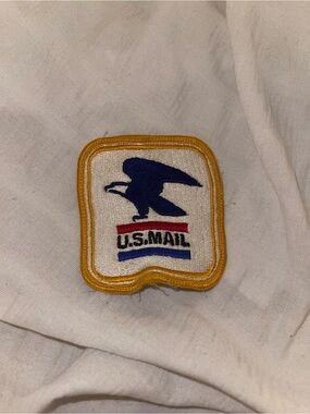 U.S. Mail Eagle Embroidered Patch - White, Gold, Black, Red, Blue USPS